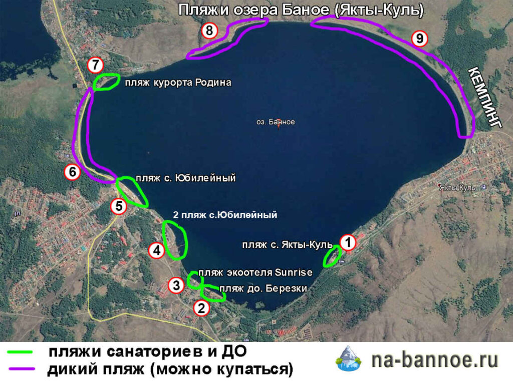 Карта озеро банное в башкирии